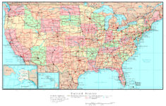 Large Detailed Political And Road Map Of The USA The USA Large