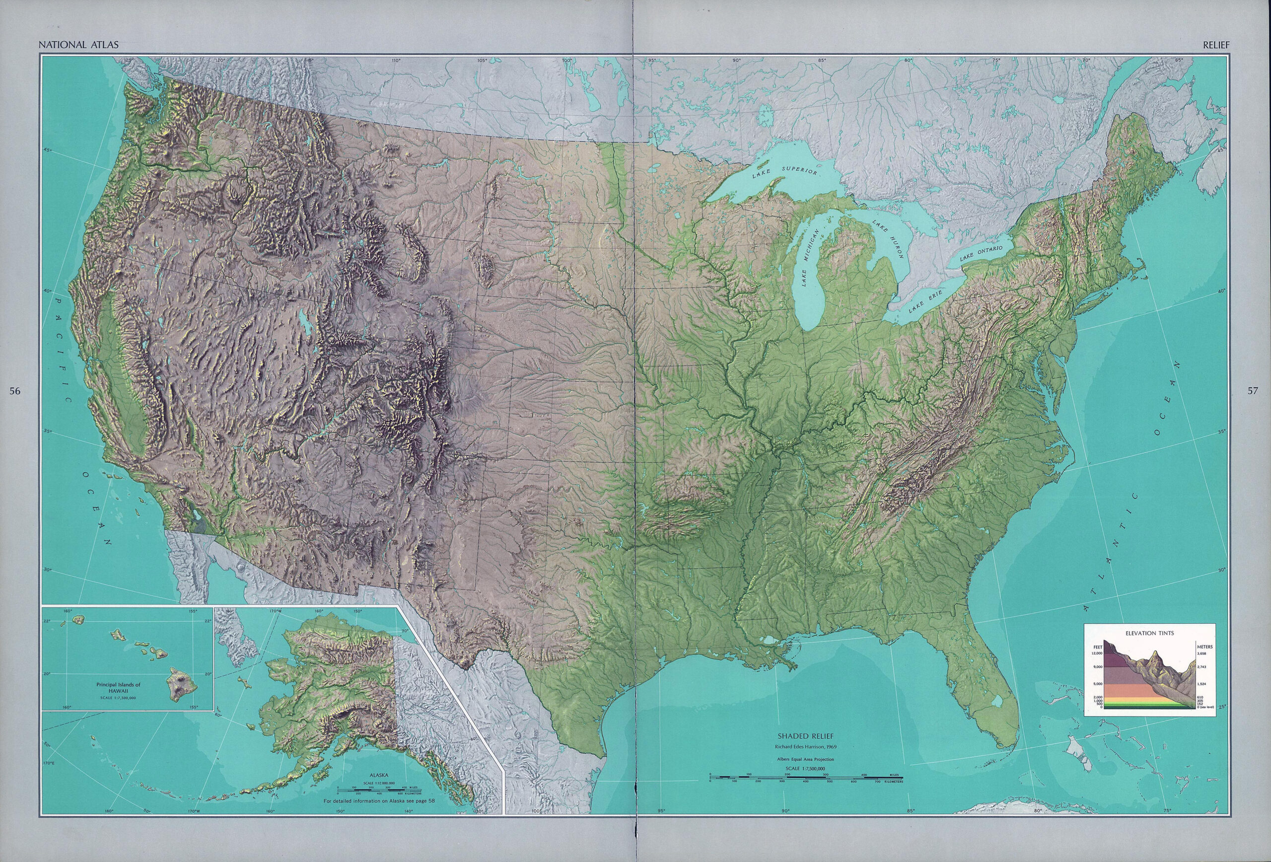 Large Detailed Shaded Relief Map Of The USA Vidiani Maps Of All 
