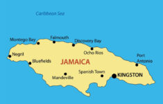 Large Map Of Jamaica With Major Cities Jamaica North America