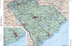 Large Map Of The State Of South Carolina With Cities Roads And