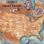 Large Native American Map USA United States Of America North