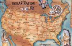 Large Native American Map USA United States Of America North