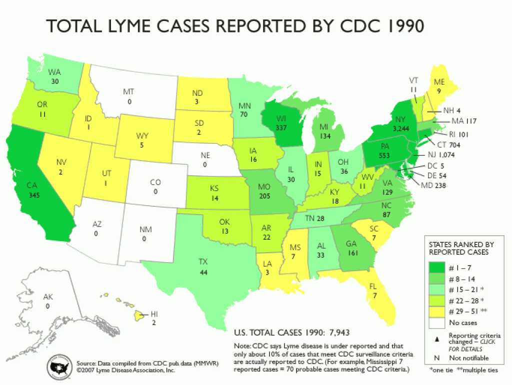 Lyme Disease By State Map Printable Map