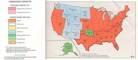 Map Of USA In 1870