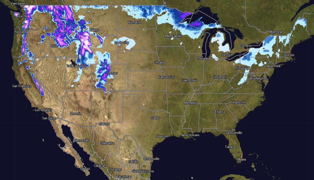 Snow Cover Map USA Printable Map Of USA