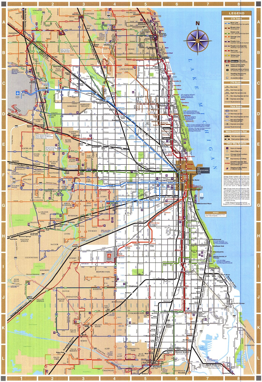 Map Of Chicago USA