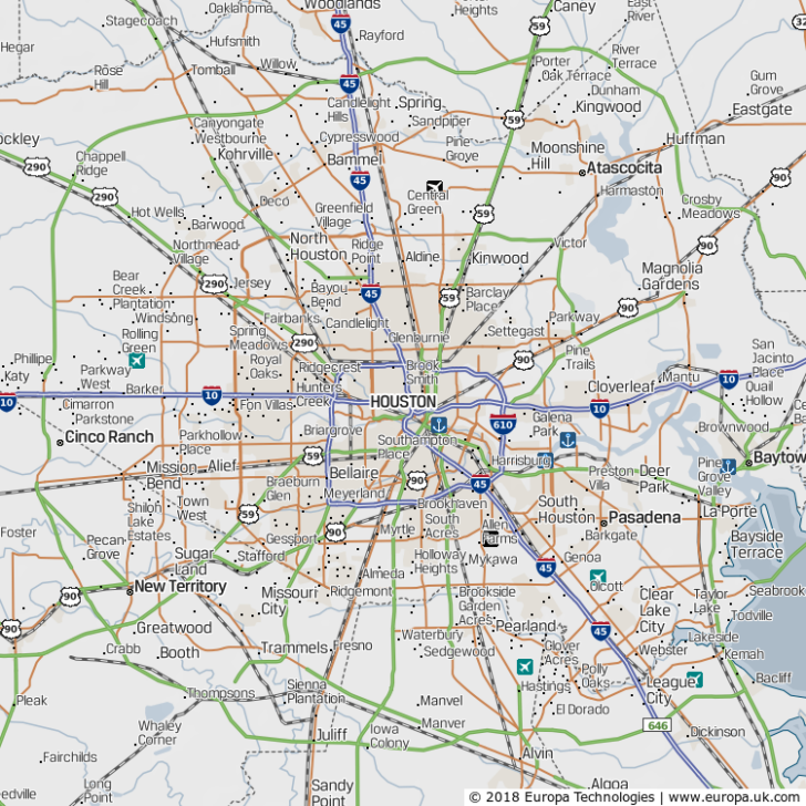 USA Houston Map