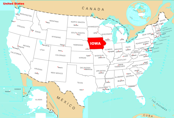 Iowa USA Map