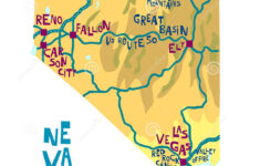 Map Of Nevada State Of The USA With Landmarks Stock Vector