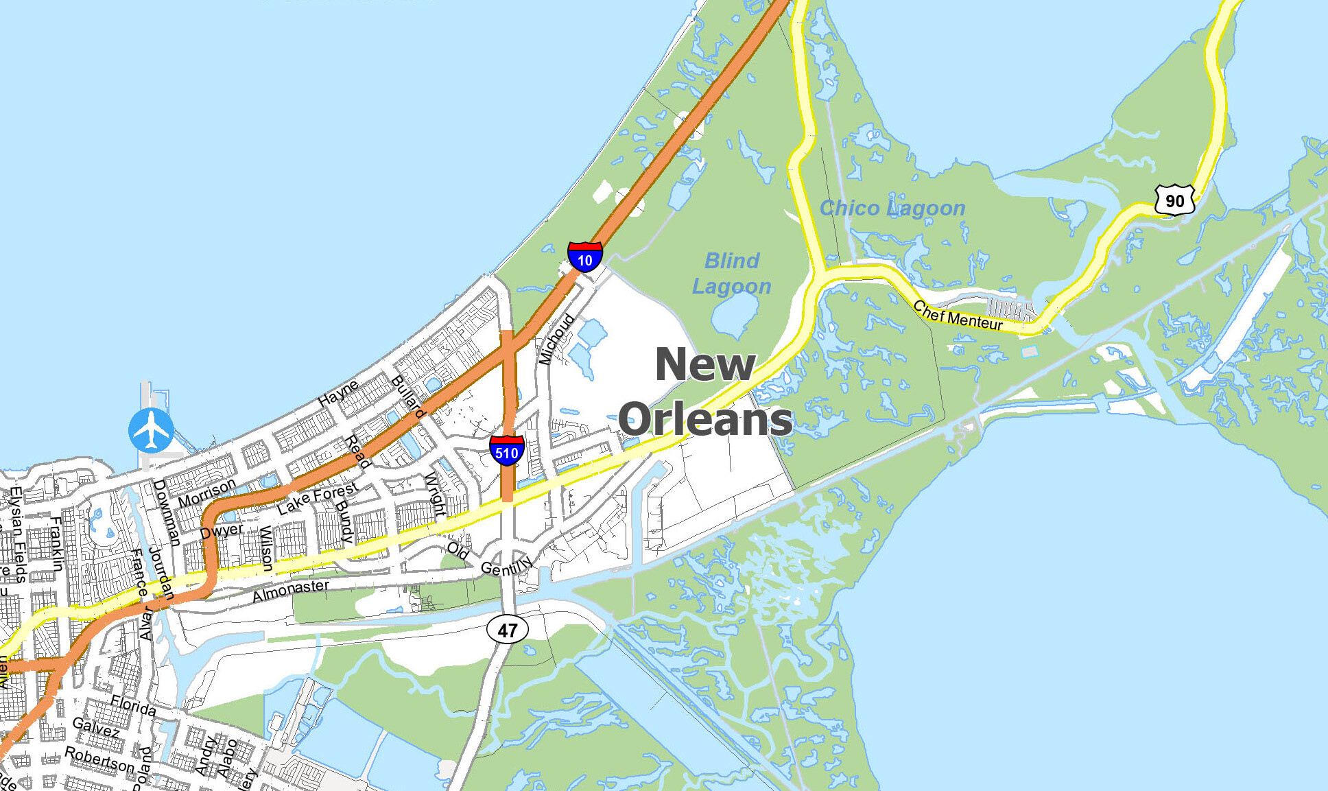 Map Of New Orleans Louisiana GIS Geography