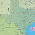 Map Of Texas State Section In United States USA Welt Atlas De
