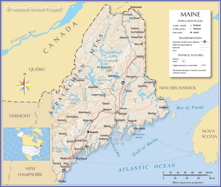Map Of Maine USA