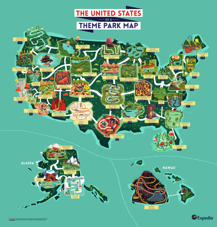 Amusement Parks In USA Map