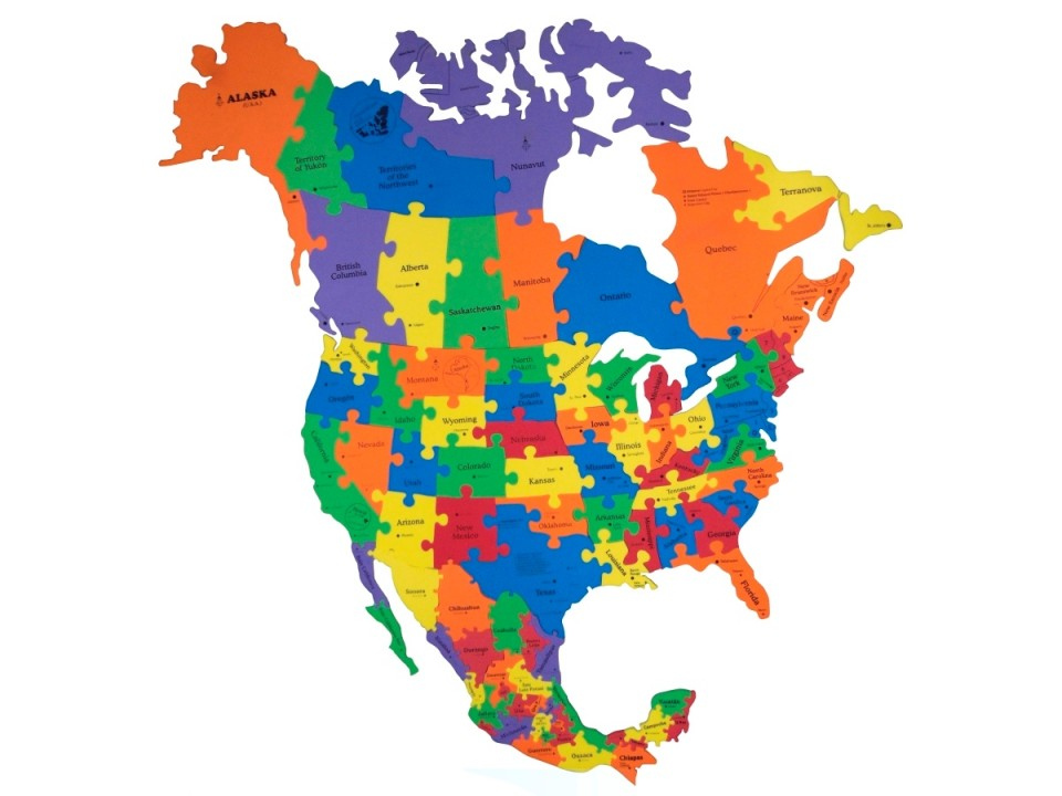 Mapa Jumbo De Am rica Del Norte M xico Estados Unidos Y Canada 