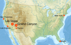 Mappa USA Con Grand Canyon