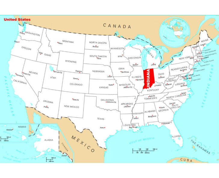 Indiana USA Map