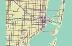 Miami USA Map Print Map Print City Map Art Cartography Map