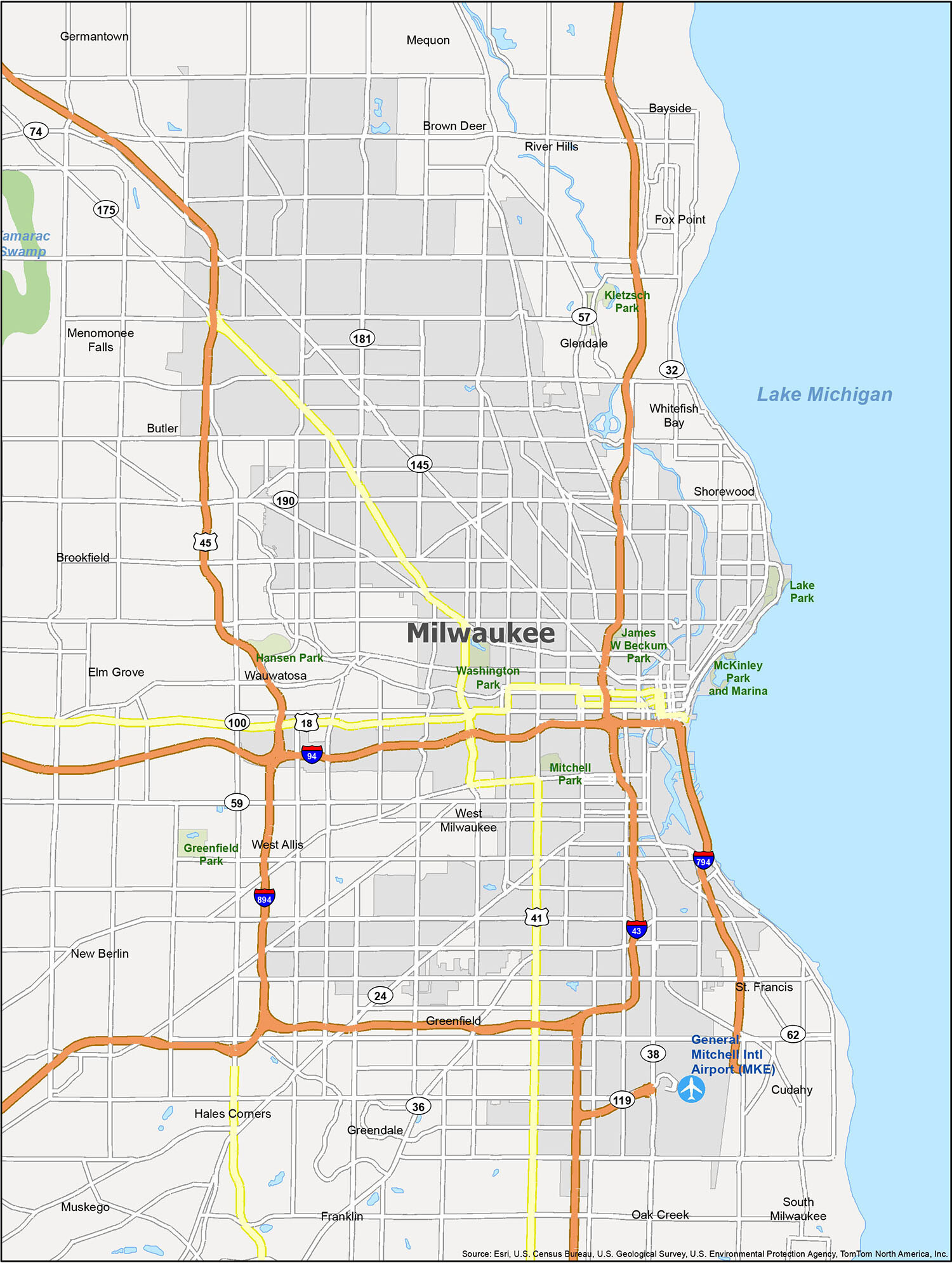 Milwaukee Map Collection Wisconsin GIS Geography