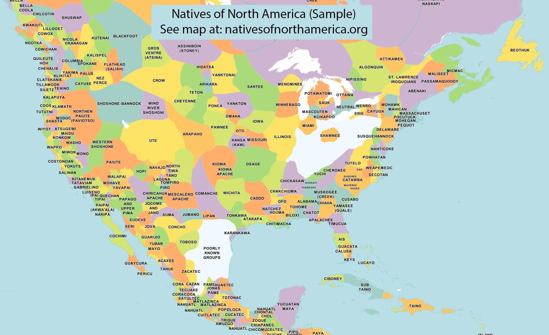 Native Nations Of North America Native American Tribes Map Native 