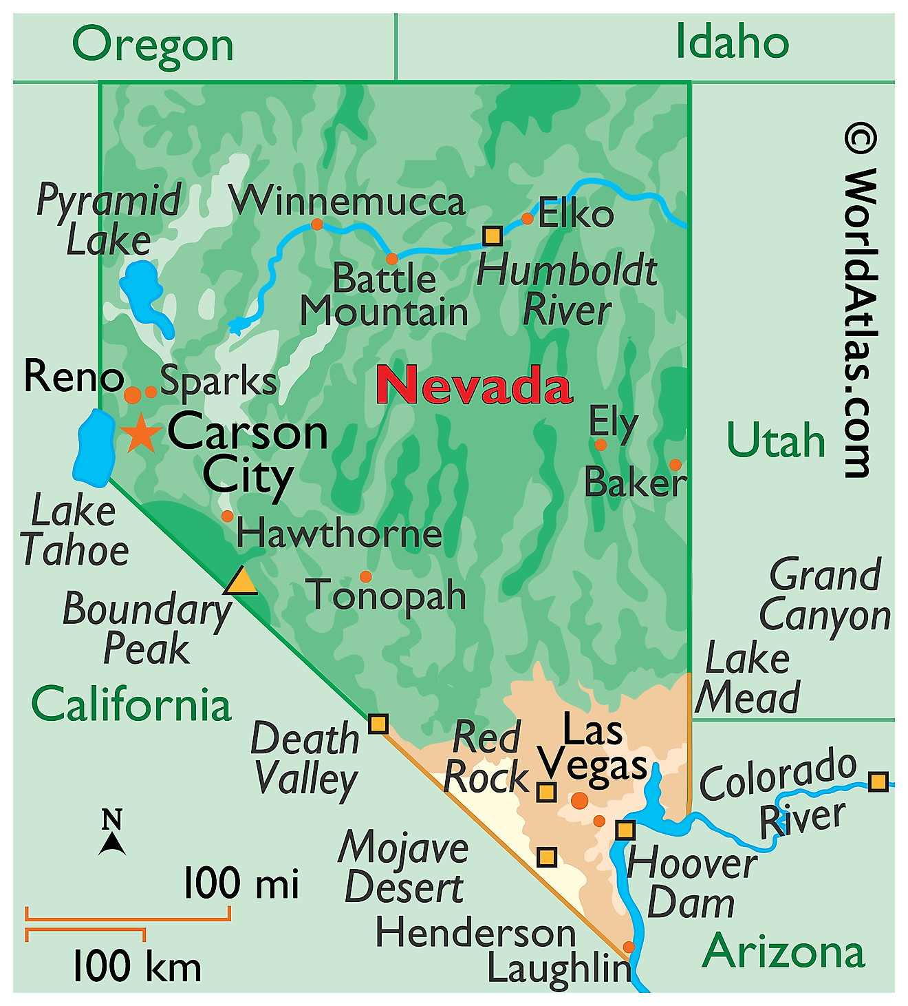 Nevada Maps Facts World Atlas