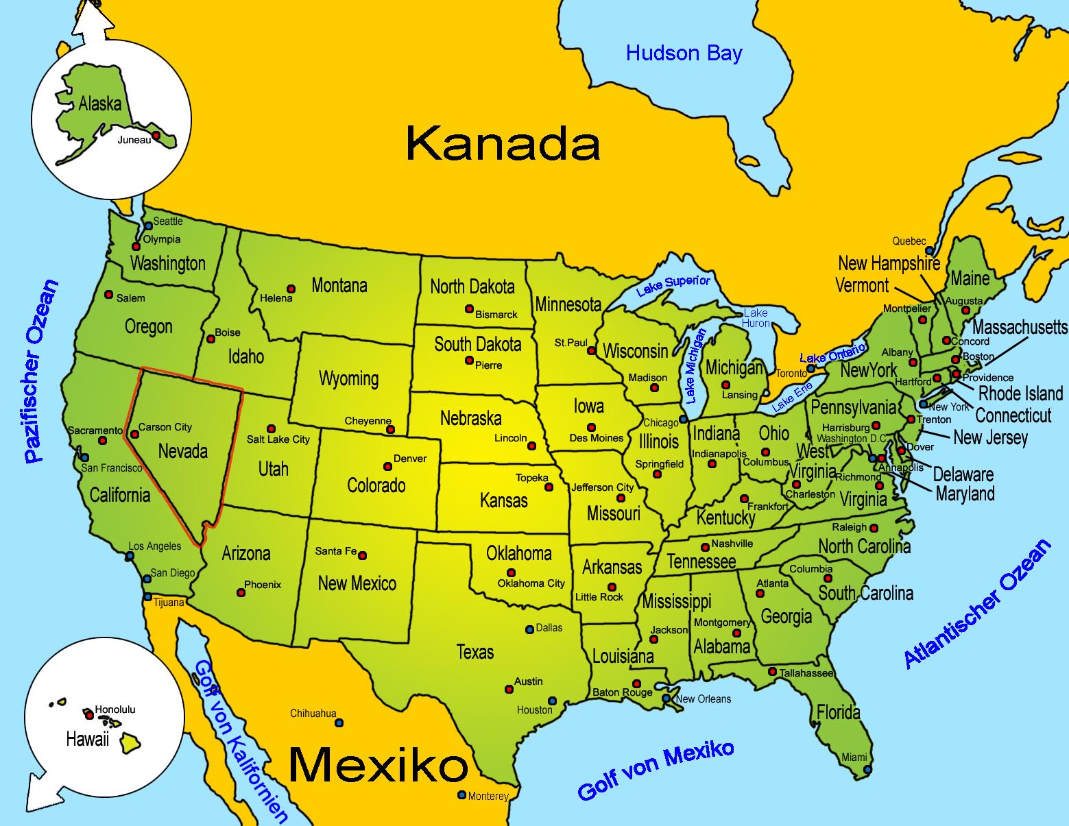 Nevada Usa Map
