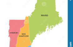 New England Region Colored Map A Region In The United States Of