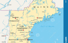 New England Region Of The United States Of America Political Map Stock