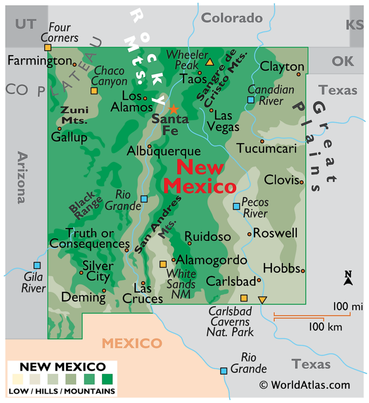 Map Of New Mexico USA