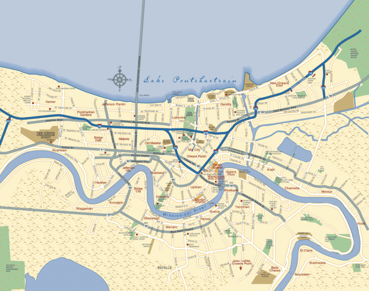 Map Of New Orleans USA
