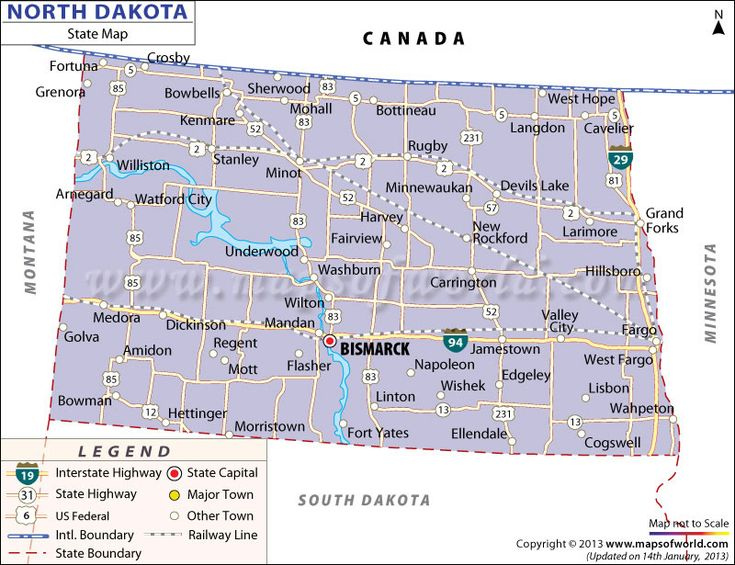 North Dakota State Map Mapa De Estados Unidos Dakota Del Norte 