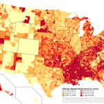 Obesity Rates By County 2008 By Max Masnick Map Usa Obesity Bible