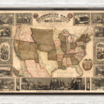Old Map Of United States Of America 1849 USA Map VINTAGE MAPS AND PRINTS