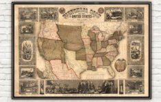 Old Map Of United States Of America 1849 USA Map VINTAGE MAPS AND PRINTS