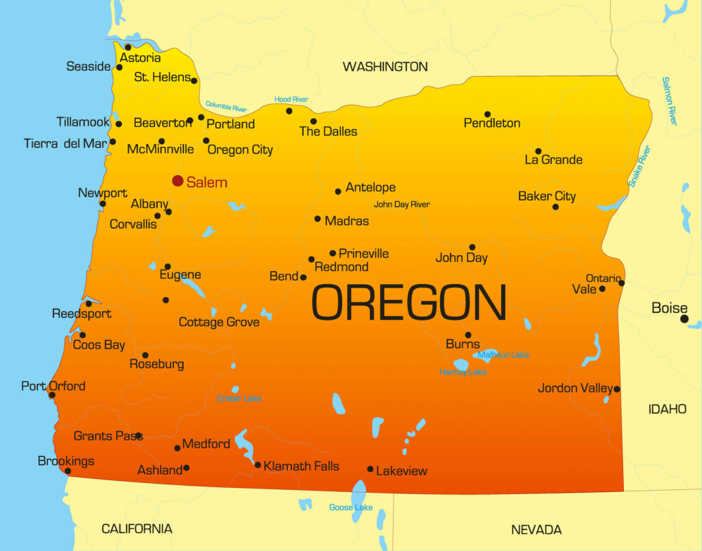 Oregon USA Map | Printable Map Of USA