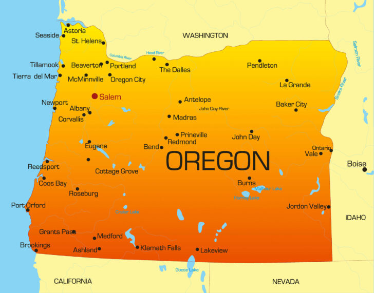 Oregon USA Map