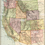 Original Old Map Of Western United States From 1875 Geography Stock