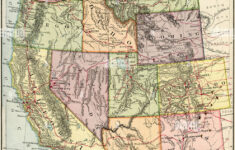 Original Old Map Of Western United States From 1875 Geography Stock