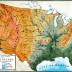 Physical Map Of USA Physical Features Of The United States 1898 Us