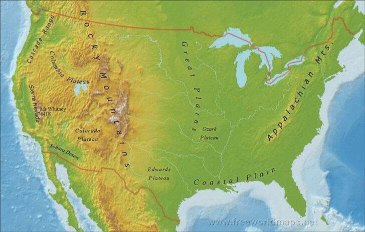 Mountain Ranges In USA Map