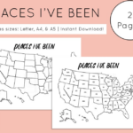 Places I Ve Been Printable Map USA Map Printable Etsy Usa Map