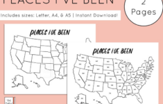 Places I ve Been Printable Map USA Map Printable Etsy Usa Map