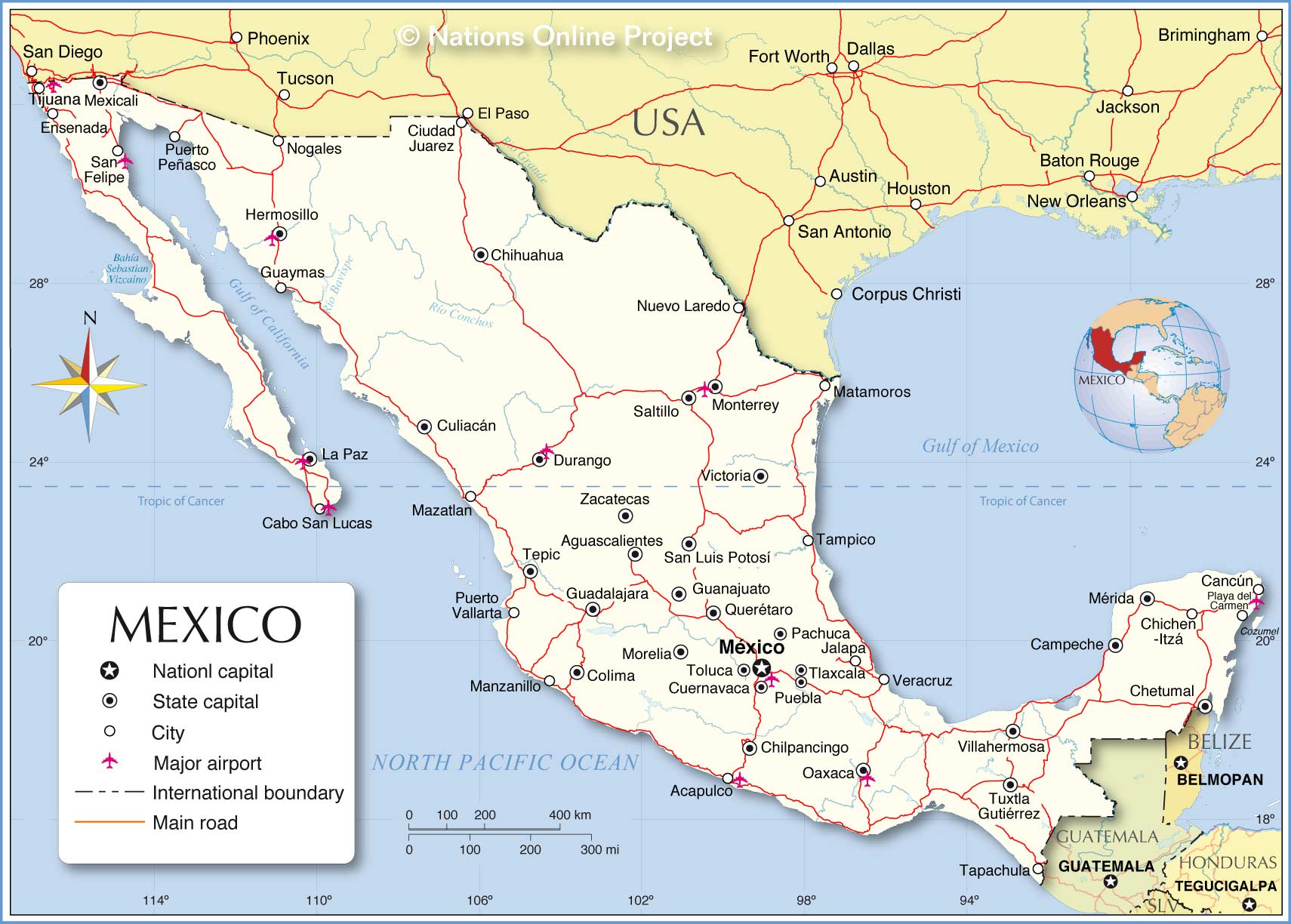 Political Map Of Mexico Nations Online Project
