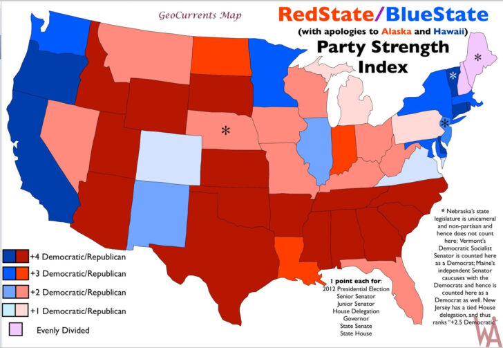 Political Party Map Of USA