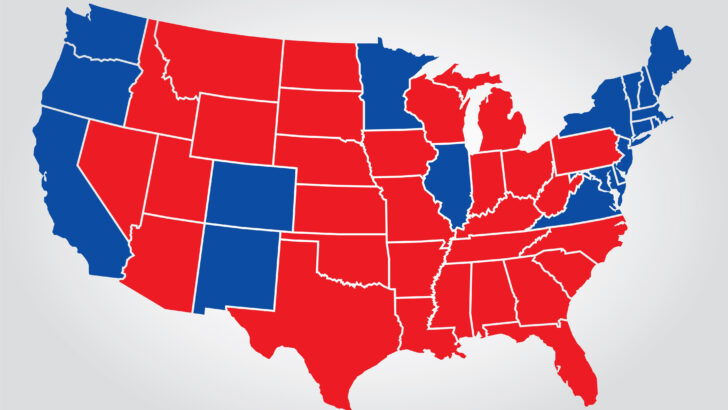 Red Blue Map USA