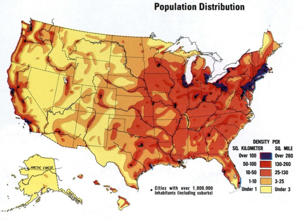 Population Density Map US United States Population Density Map