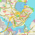 Portland Maine US Map Vector Exact City Plan Low Detailed Street Map