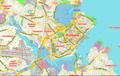 Portland Maine US Map Vector Exact City Plan Low Detailed Street Map