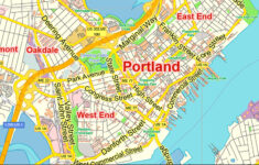 Portland Maine US Map Vector Exact City Plan Low Detailed Street Map