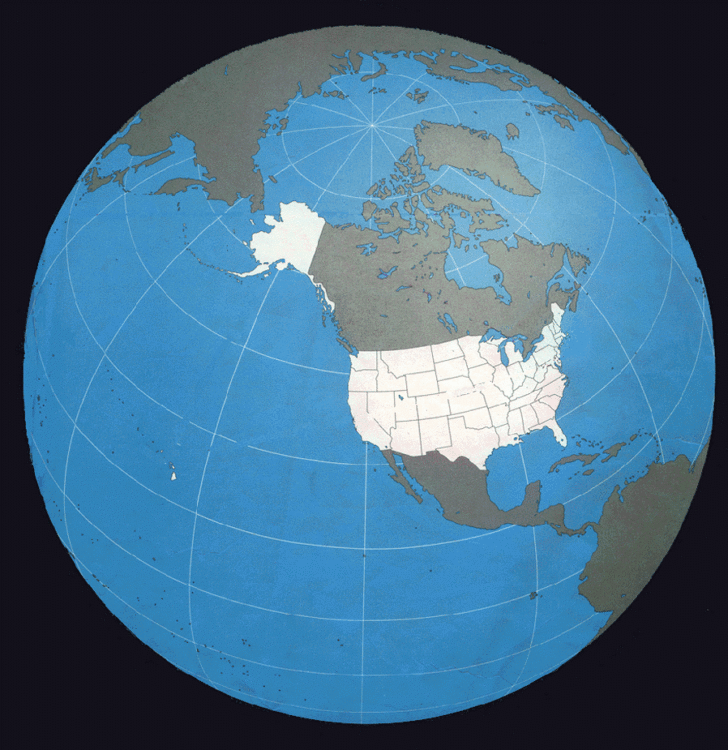 USA On Globe Map