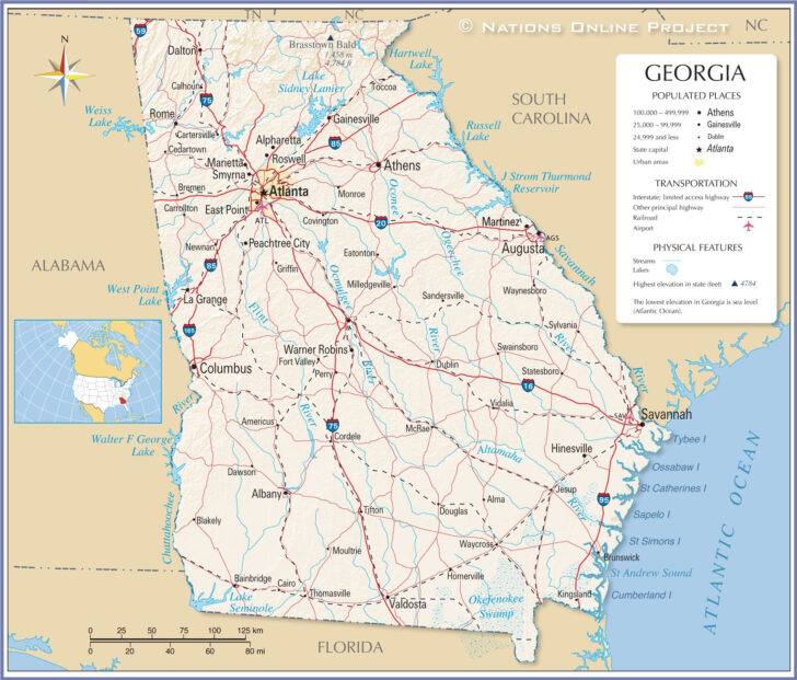 Map Georgia USA